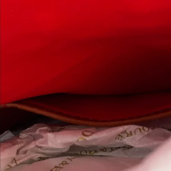 Dooney & Bourke Light Taupe and Carmel Ostrich Satchel 🪻 - Picture 9 of 15